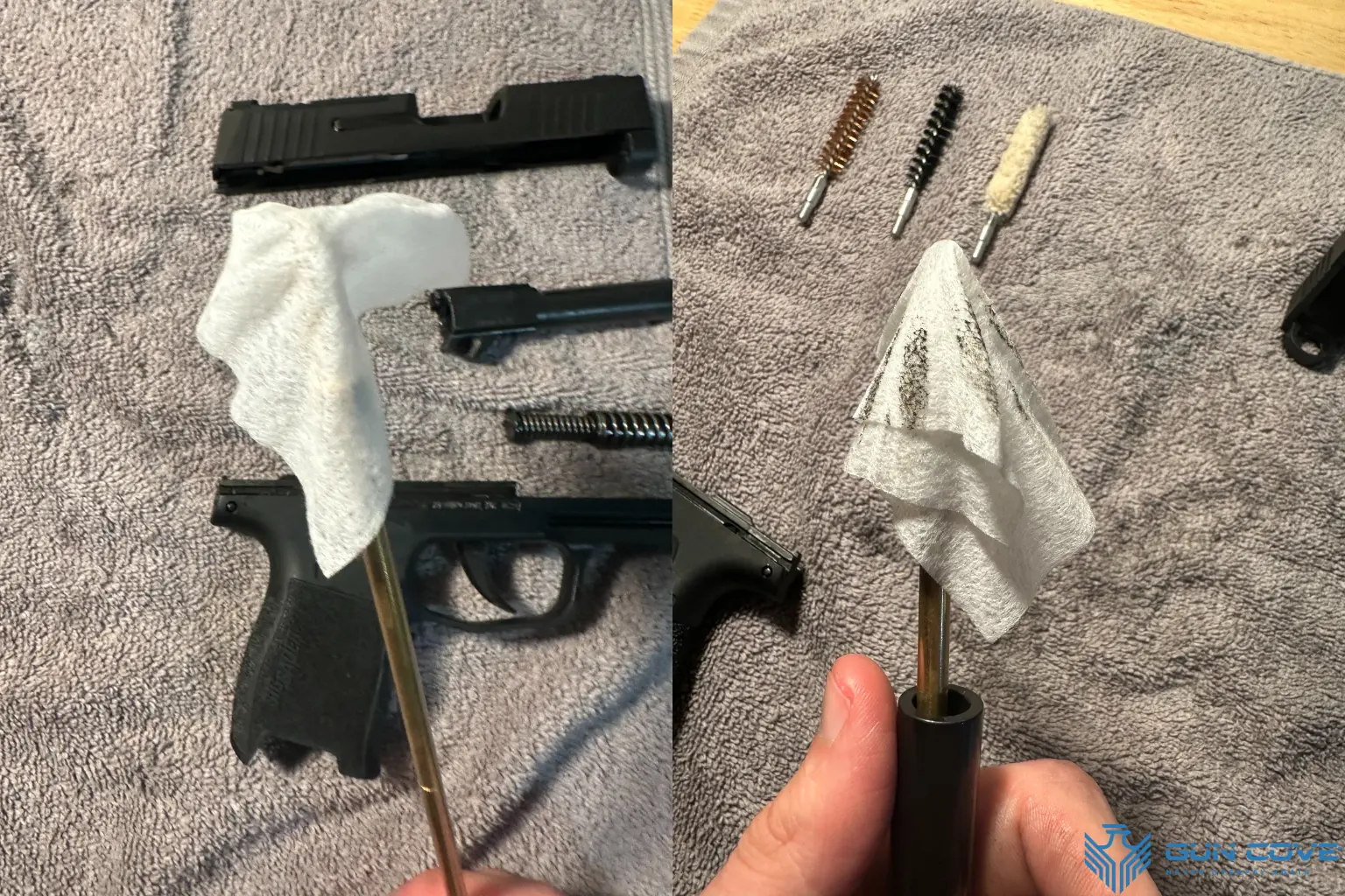 Before and after cleaning patch